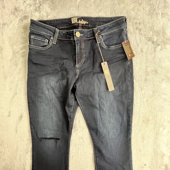 Kut from the Kloth Jeans Womens 10 Dark Wash Diana Skinny Distressed Stretch NWT - Picture 6 of 16